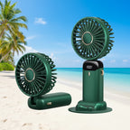 Portable Handheld Mini Fan Foldable Neck Hanging Fans 5 Speed USB Rechargeable Fan with Phone Stand and Display Screen 1800Mah
