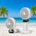 Portable Handheld Mini Fan Foldable Neck Hanging Fans 5 Speed USB Rechargeable Fan with Phone Stand and Display Screen 1800Mah